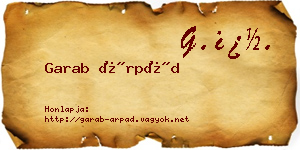 Garab Árpád névjegykártya