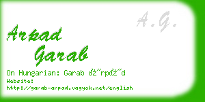 arpad garab business card